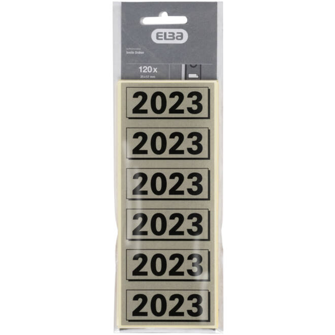 Rugetiket Elba 2023 57x25mm grijs