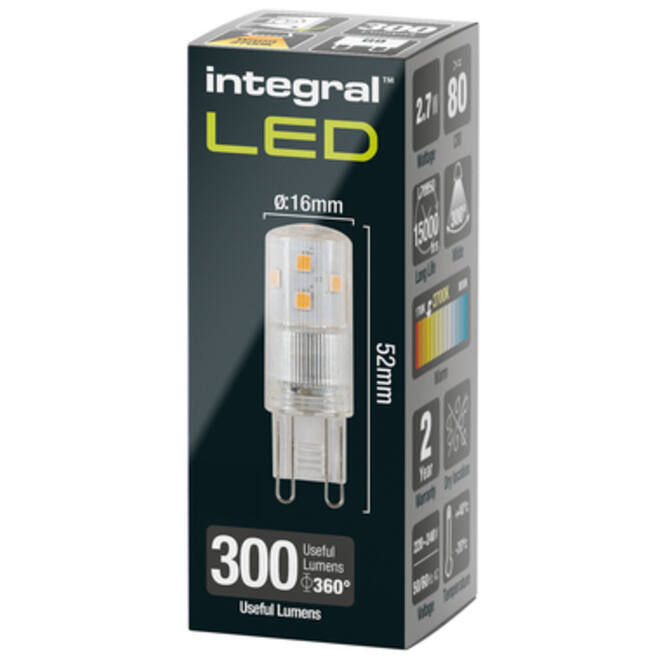 Ledlamp Integral G9 2700K warm wit 2.7W 300lumen