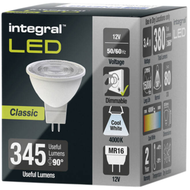 Ledlamp Integral MR16 4000K koel wit 4.6W 420lumen