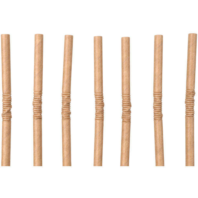 Drinkrietje IEZZY karton buigbaar 6x240mm 100% fair 200 st bruin