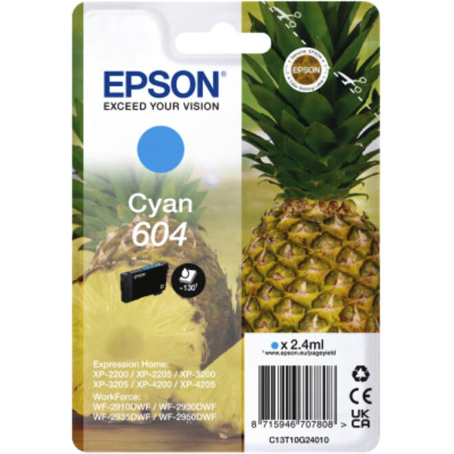 Inktcartridge Epson 604 T10G24 blauw