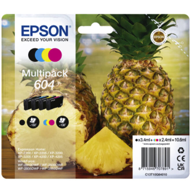 Inktcartridge Epson 604 T10G46 zwart + 3 kleuren