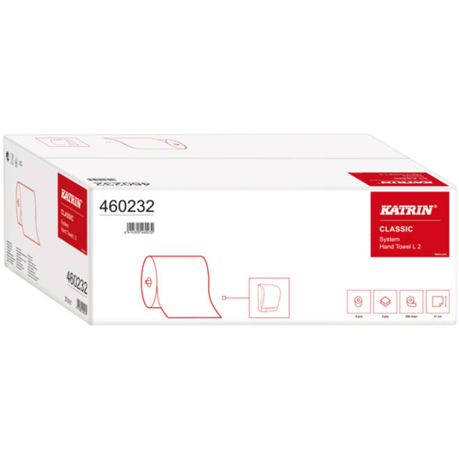 Handdoekrol Katrin 2-laags wit large 200mx209mm