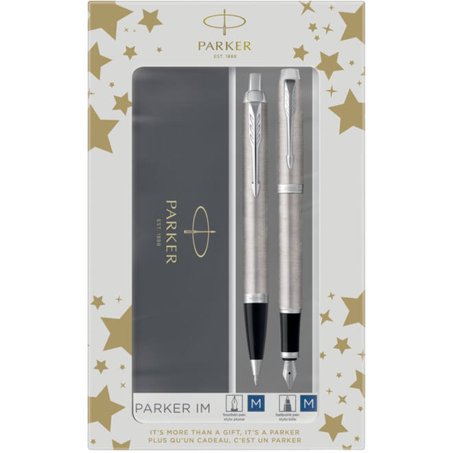 Balpen en vulpen Parker IM stainless steel CT medium