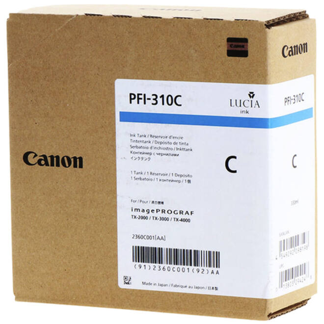 Inktcartridge Canon PFI-310 blauw