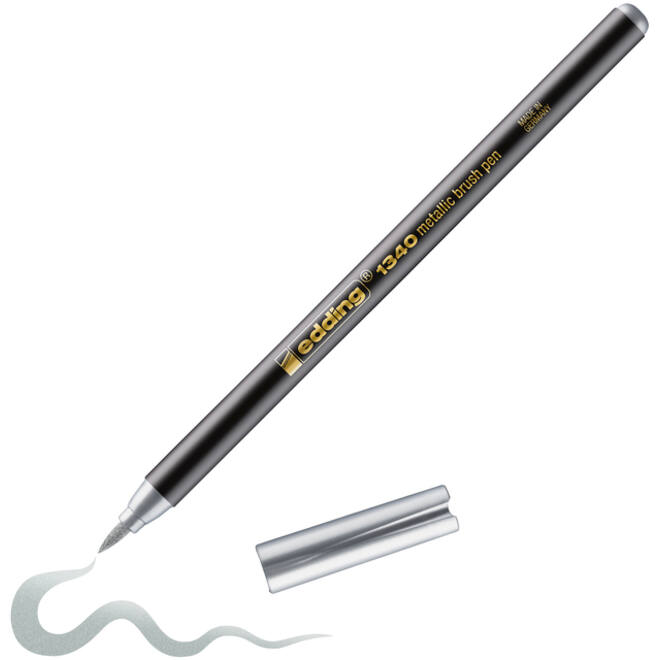 Brushpen edding 1340 metallic zilver