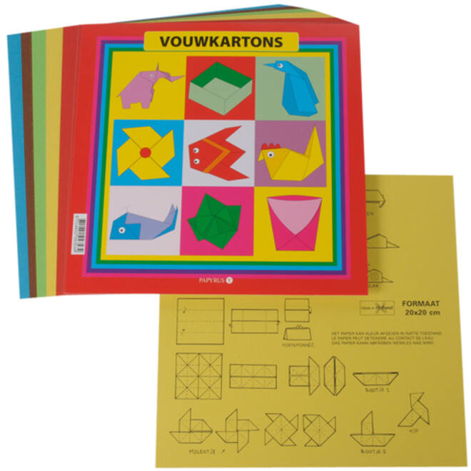 Vouwkartons vierkant 20x20cm 105gram assorti