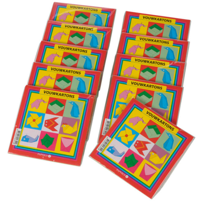 Vouwkartons vierkant 20x20cm 105gram assorti