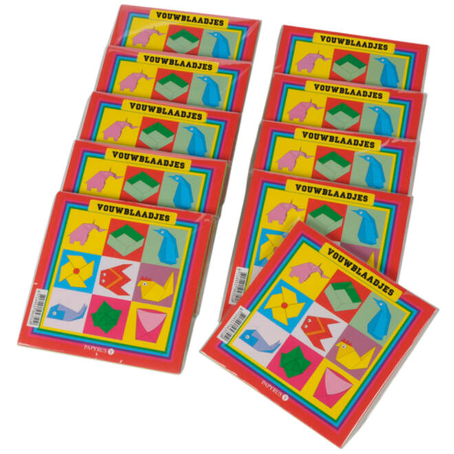 Vouwblaadjes vierkant 16x16cm 65gram assorti