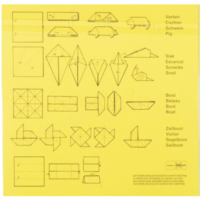 Vouwblaadjes vierkant 20x20cm 65gram assorti
