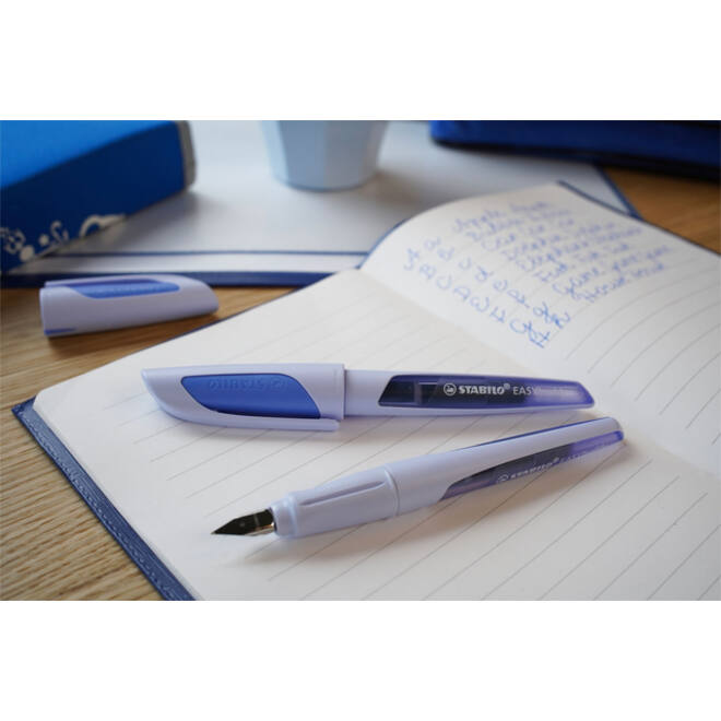 Vulpen STABILO Easybuddy rechtshandig medium babyblauw blister à 1 stuk