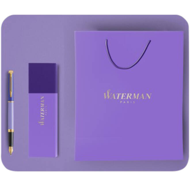 Cadeautas en sleeve Waterman Colorblocking 13x24cm paars en blauw
