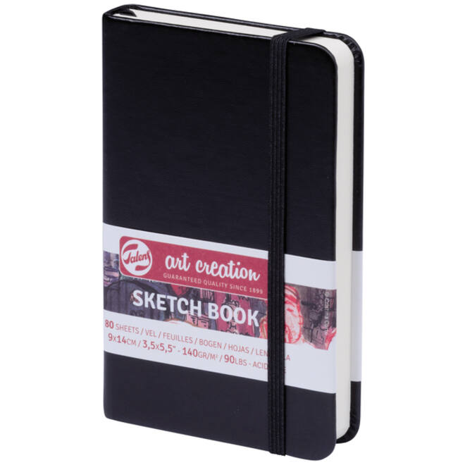 Schetsboek Talens Art Creation zwart 9x14cm 140gr 80vel