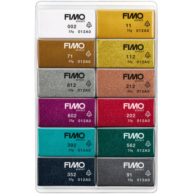 Klei Fimo effect colour pak à 12 sparkelende kleuren