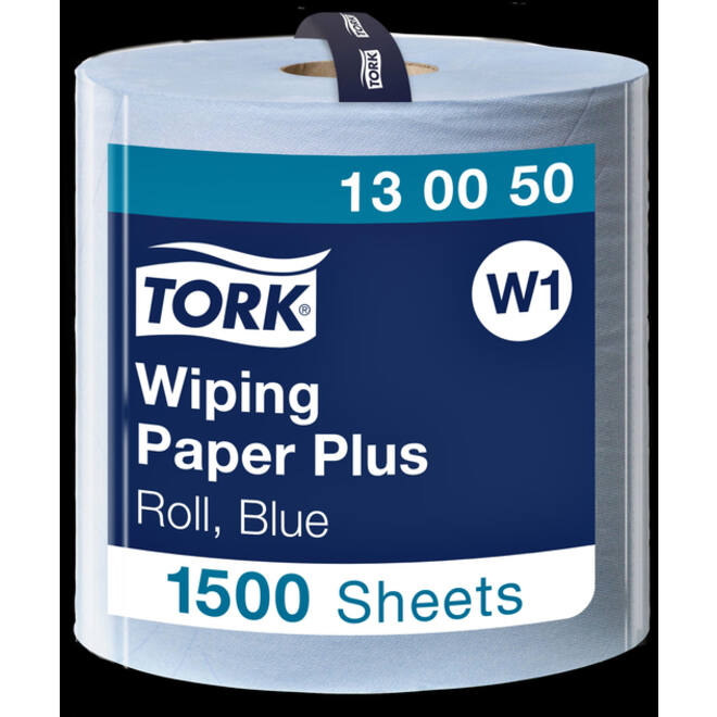 Poetspapier Tork Wiping Plus W1 37cmx510m blauw 130050