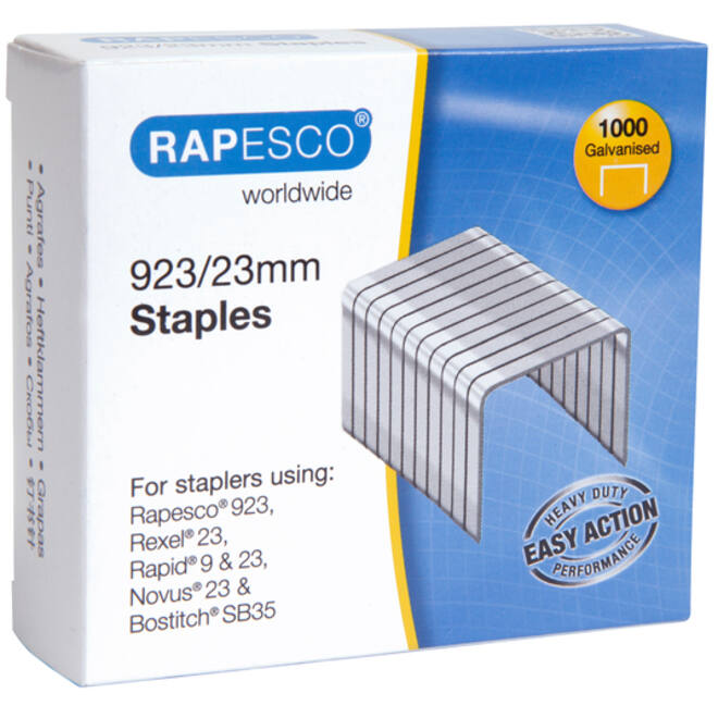 Rapesco 923/23mm (23 Type) Verzinkt Nieten (doos 1000)