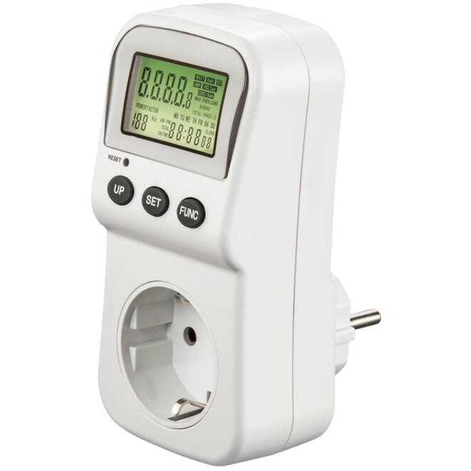 Energiekostenmeter Hama digitaal voor in stopcontact met lcd display,