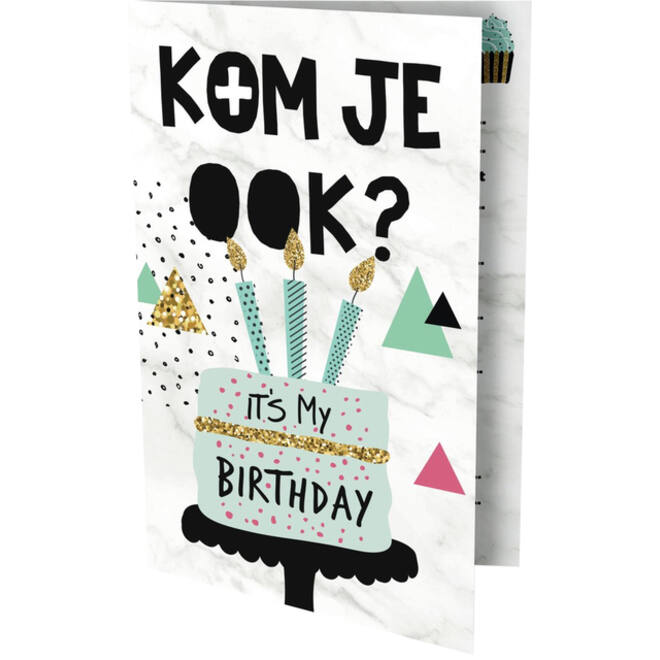 Uitnodiging Cake 13.5x9cm