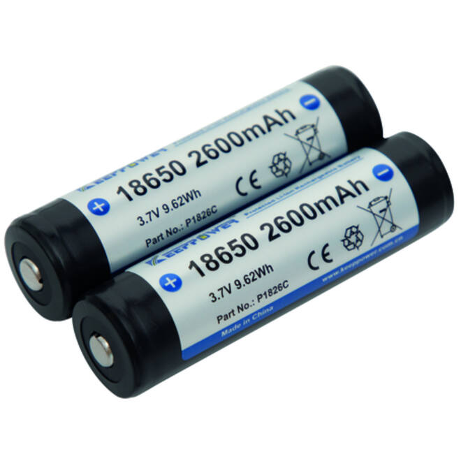 Accu 18650-26H, PCB beschermd, 2600mAh, 3,7V