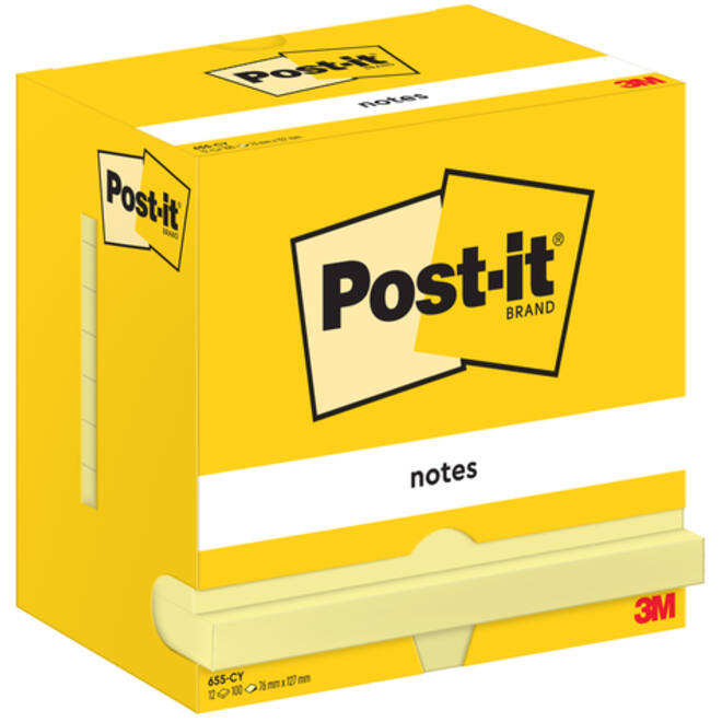 Memoblok Post-it 655 76x127mm geel