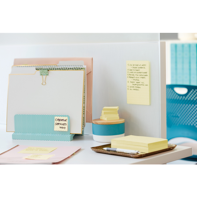 Memoblok Post-it 655 Super Sticky 76x127mm Canary yellow 12 stuks