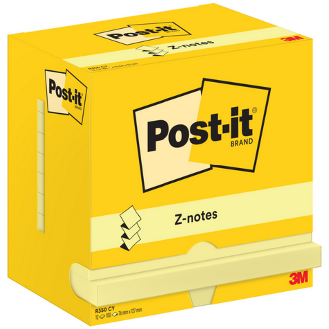 Memoblok Post-it Z-Note R350 76x127mm geel