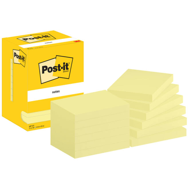 Memoblok Post-it 657 76x102mm geel