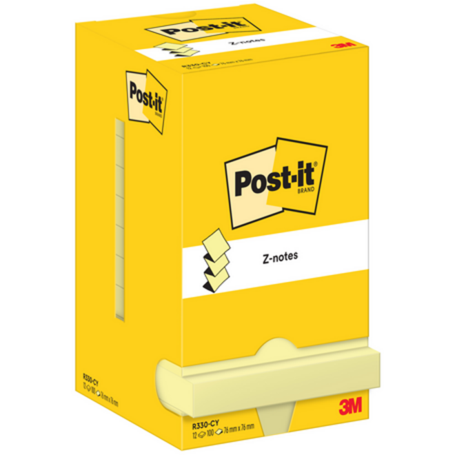 Memoblok Post-it Z-Note R330 76x76mm canary yellow