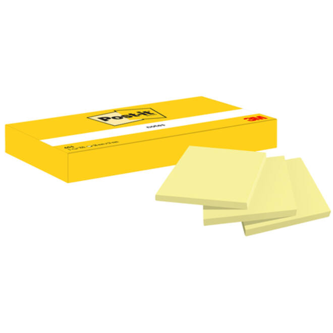 Memoblok Post-it 653 38x51mm geel