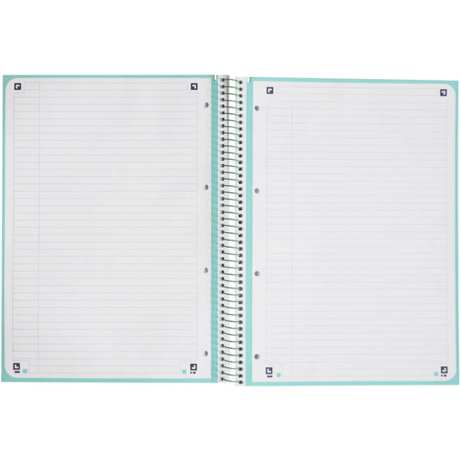 Notitieboek Oxford Touch Europeanbook A4+ 4-gaats lijn 80vel pastel mint