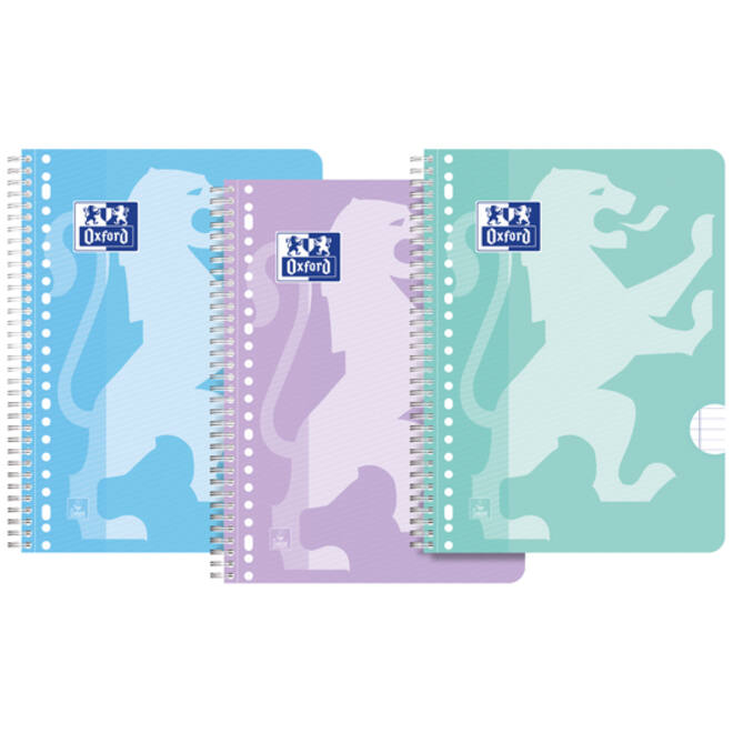 Collegeblok Oxford School A4+ lijn 23-gaats 160 pagina's 80gr pastel scratch&win assorti