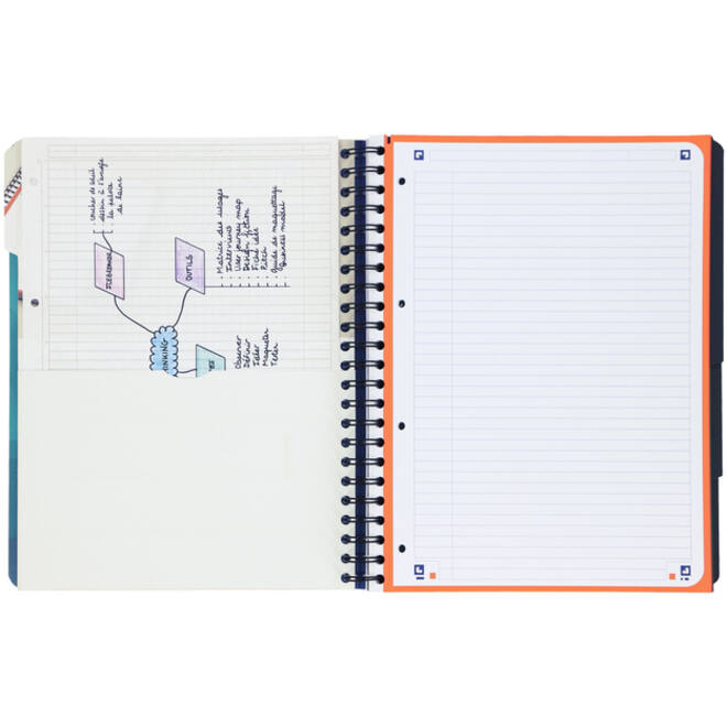 Projectboek Oxford School A4+ lijn 4-gaats 240 pagina's 80gr aqua
