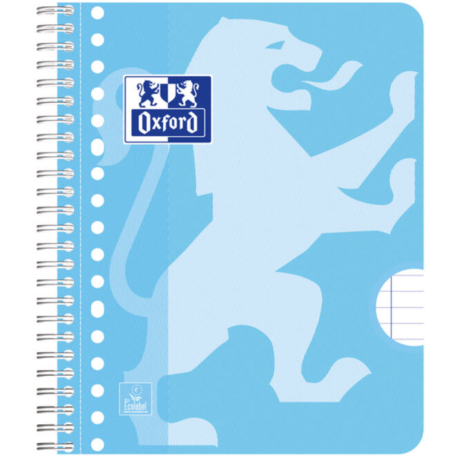 Collegeblok Oxford School A5+ lijn 17-gaats 160 pagina's 80gr pastel assorti