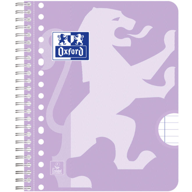 Collegeblok Oxford School A5+ lijn 17-gaats 160 pagina's 80gr pastel assorti