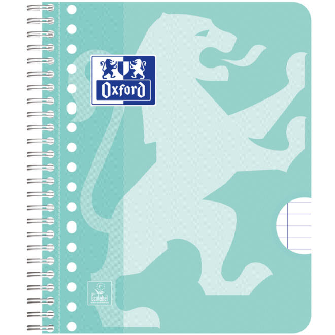 Collegeblok Oxford School A5+ lijn 17-gaats 160 pagina's 80gr pastel assorti