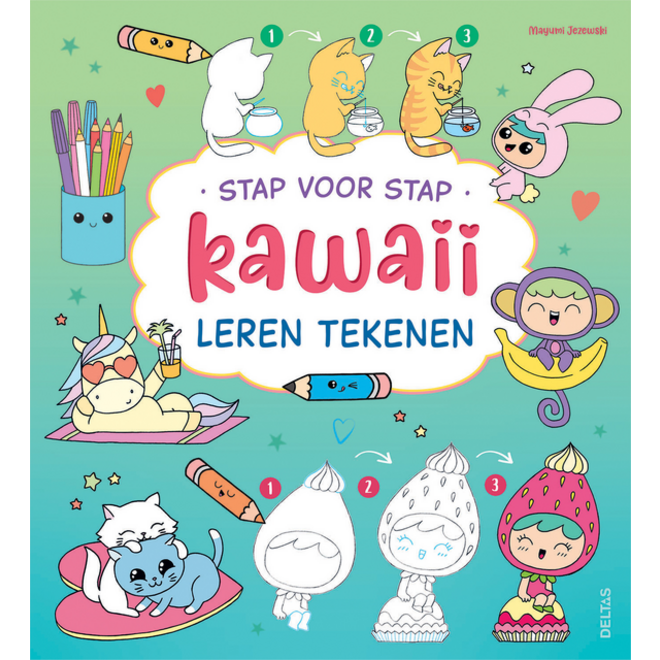 Tekenboek Deltas stap voor stap Kawaii
