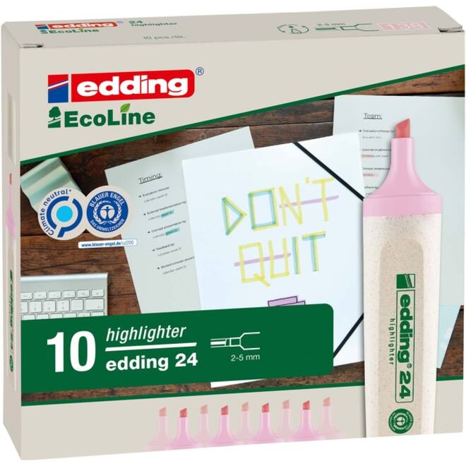 Markeerstift edding 24 Ecoline pastel roze