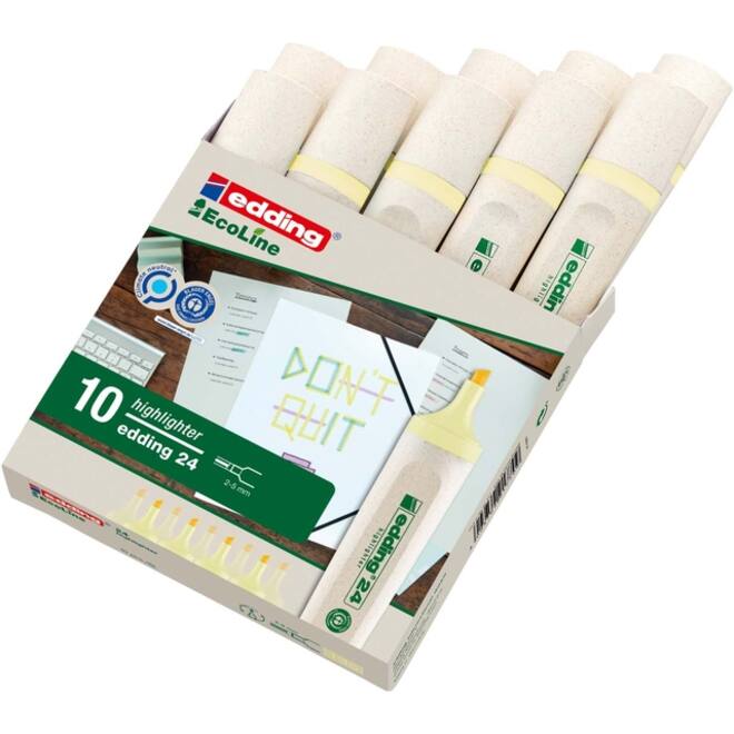 Markeerstift edding 24 Ecoline pastel geel