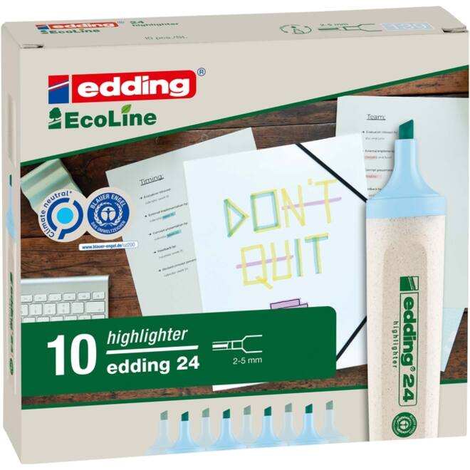 Markeerstift edding 24 Ecoline pastel blauw