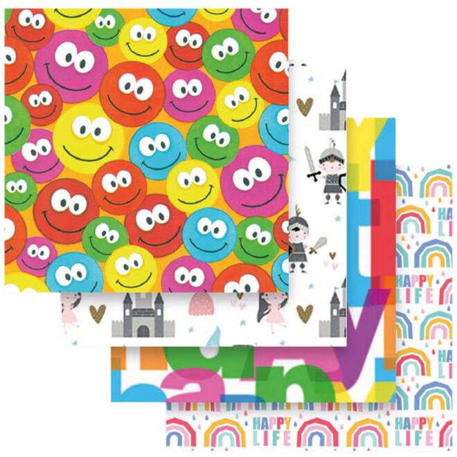 Inpakpapier Special Wrap 200mx70cm kids assorti