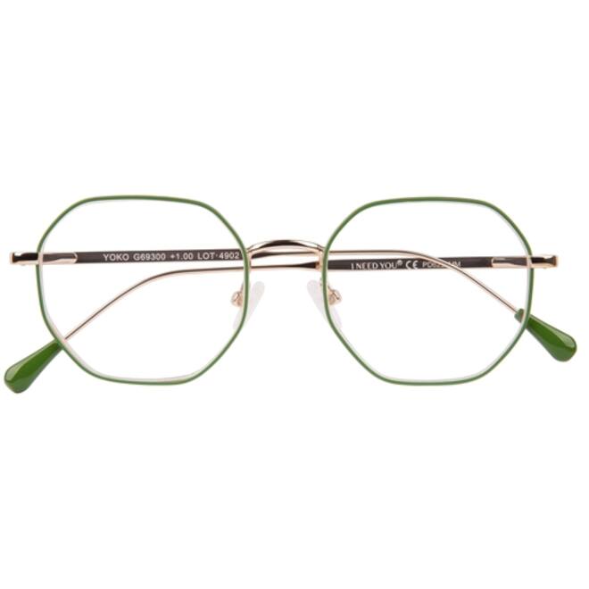 Leesbril I Need You +1.50 dpt Yoko groen-goud