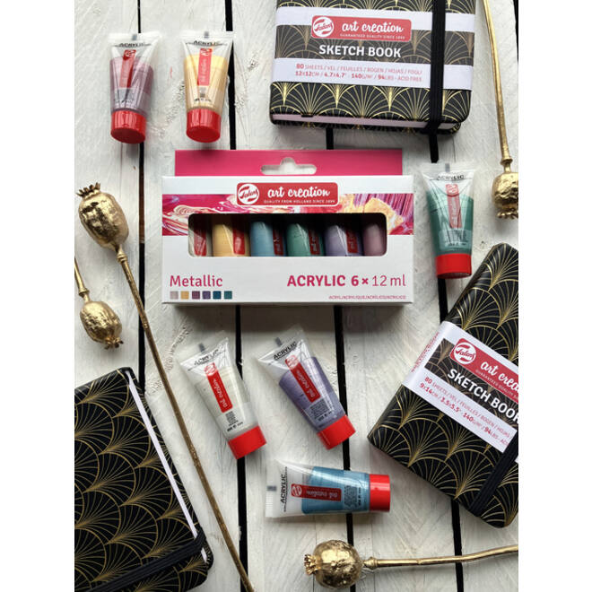 Acrylverf Talens Art Creation Metallic 12ml set à 6 kleuren