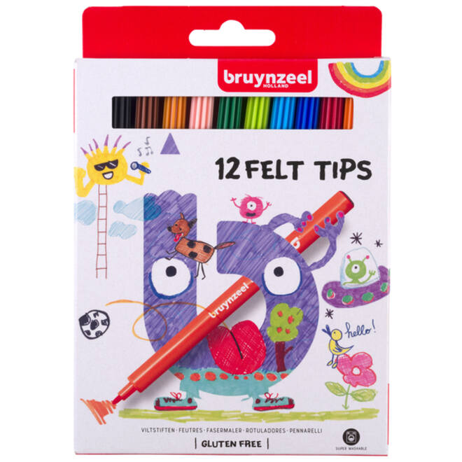Viltstiften Bruynzeel set à 12 kleuren