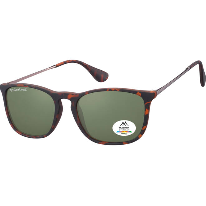 Zonnebril Montana met groen G15 gepolariseerd glas en metalen pootje turtle