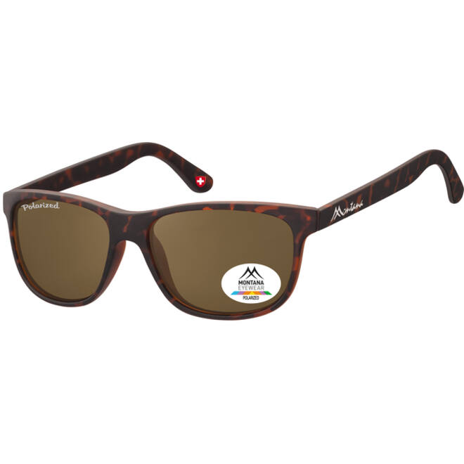 Zonnebril Montana met bruin gepolariseerd glas mat turtle