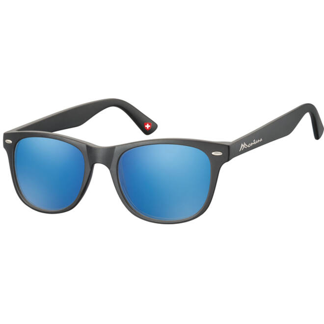 Zonnebril Montana met Revo blauw glas zwart