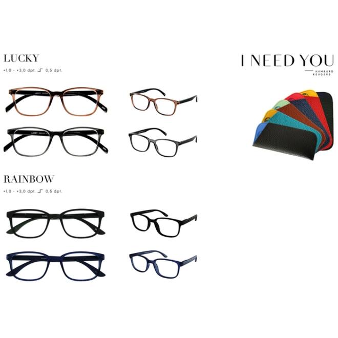 Leesbril I Need You Lucky/Rainbow assorti doos à 32 brillen en hoesjes