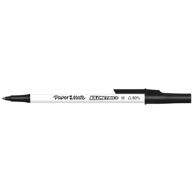 Balpen Paper Mate Kilometrico Recycled medium zwart