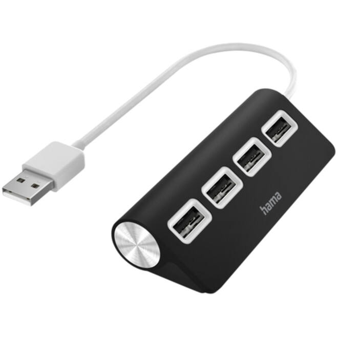 Hub Hama 4-poorts USB 2.0 zwart