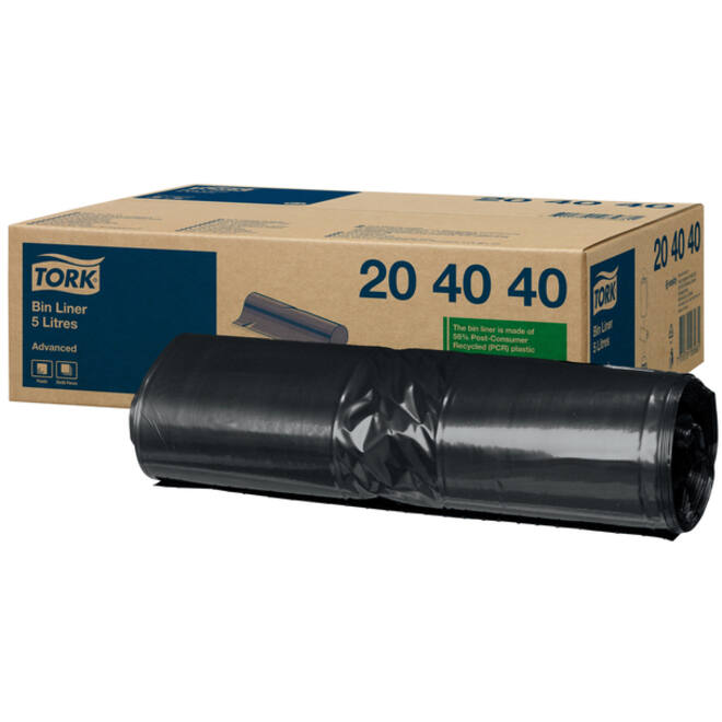 Afvalzak Tork B3 33x40cm 5 liter zwart rol à 50 stuks 204040